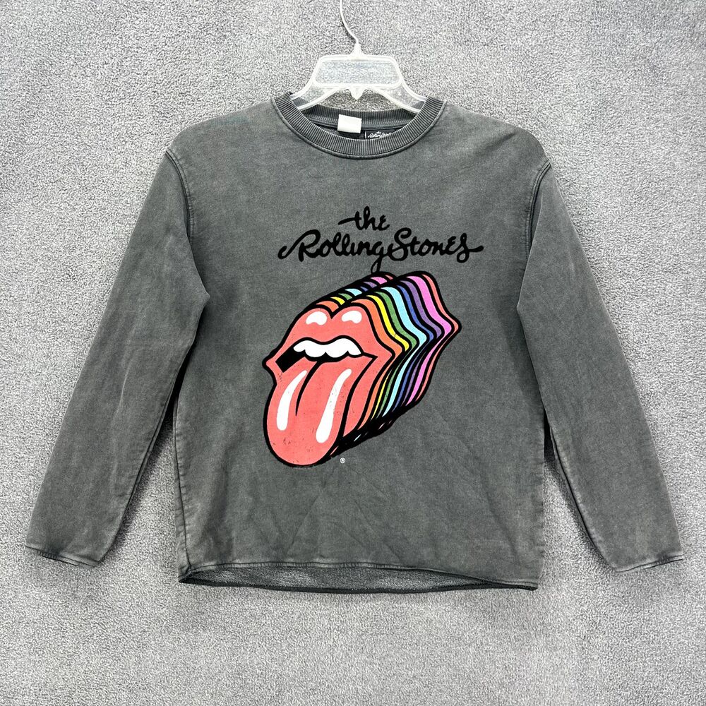 Zara Kids The Rolling Stones Sweater Size 13 14 Gray Pullover long sleeves Top